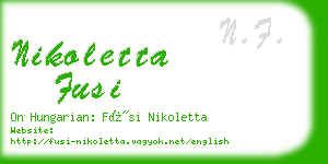 nikoletta fusi business card